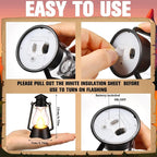 Ferraycle 12 Pcs Mini Lantern for Centerpiece Western Wedding Decor 4 Inch Camping Decorative with LED Candle Vintage Hanging Lantern Ornaments Bulk for Cowboy Cowgirl Xmas Party Decoration (Black)