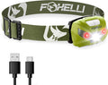Foxelli USB-C Rechargeable LED Headlamp – Super Bright, Lightweight Head Lamp for Running, Camping, Hiking & Work – Comfortable Fit for Adults & Kids