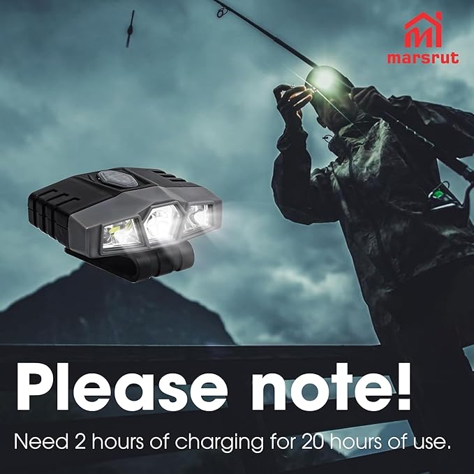 2Pcs Hat Lights Clip On Rechargeable Brim Light, Ultra Bright Micro Mini LED Cap Headlamp 150 Lumens Spotlight, Waterproof Hands Free Portable Flashlight for Baseball Cap, Running, Fishing, Camping