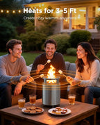 Ciays Smokeless Firepit with Stand, 7″ Tabletop Fire Pit for Camping with Patented Technology, Portable Fire Pit for Outside with Grill Rack, Fire Poker and Bag, Fueled by Pellets, Wood or Firestarter