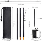 TOBWOLF Portable Camping Folding Lamp Pole, Lightweight Collapsible Aluminum Lantern Stand, Outdoor Lamp Post Hanging Light Holder Stick for Picnic, Hiking, Fishing, Backpacking, Garden BBQ