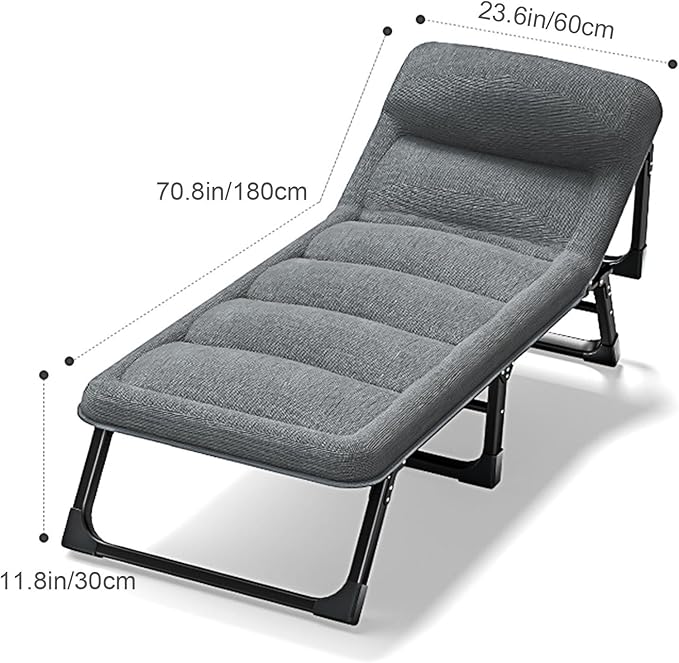 Roll Away Beds with Mattresses for Adults, Portable Folding Bed, Cot, Camping Cot, Portable Sleeping Bed for Office Use, Support 300lbs (Size : A)