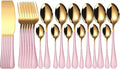 Flatware Sets 24pcs 18/10 Stainless Steel Cutlery Set Gold Tableware Set Fork Knife Spoon Dinnerware Set Flatware Set Silverware Set Stainless Steel