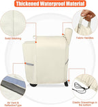 Grill Cover for Traeger Pro 22 & 575 Series - 600D Heavy Duty Waterproof Fade Resistant Traeger Pro 22 Cover with Elastic Drawstrings, Premium BBQ Cover for Z Grills 550B and More, Beige