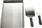 16"×12" Griddle for Gas Grills, Stainless Steel Flat Top Griddle with 2pcs Spatulas for Outdoor Gas & Charcoal Grills, Universal Cooking Plate for Camping Tailgating Parties