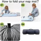 Personalized Toddler Nap Mat for Preschool, Custom Name Kids Sleeping Bag for Daycare, Kindergarten Roll Up Sleeping Mat with Removable Pillow and Soft Blanket, Fun Themes for Boys & Girls
