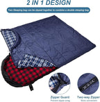 AGEMORE Cotton Flannel Sleeping Bag for Adults, Lightweight XXL Cotton Sleeping Bag for Camping Backpacking or Hiking, Water Resistant 3-4 Season Sleeping bag for Warm & Cool Weather