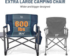 Timber Ridge XXL Directors Chair, 600lbs Capacity Heavy Duty Folding Camping Chair with Side Table & Insulated Pocket, Oversized Portable Chair with Carry Strap