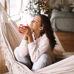 Boho Macrame Hammock with Elegant Tassels for Patio, Yard, Beach Wedding Decor, Outdoor and Indoor Up to 450lbs Include Tie Ropes and Drawstring Bag