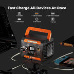 FF Flashfish Solar Generator With Solar Panel, 144.3Wh/39000mAh Electri Generator With 60W Solar Panel with, Emergency Power Supply with AC/DC/USB/Type C/LED Lights for Camping, Home, Power Outage
