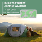 EchoSmile Instant Pop Up Camping Tent, 2/4/6 Person, Easy Setup Tent, Water Resistant Dome, Portable with Carry Bag