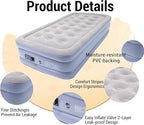 Twin Air Mattress Bed with Built in Pump,16 Inches High Airbed Inflatable Mattress,Comfort Thickened Blow Up Air Bed,Travel Sleeping Pad for Guests Home (Twin Size)