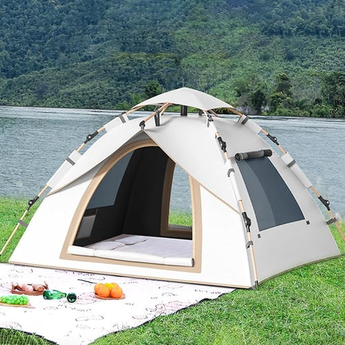1/2/3 Person Camping Tent, Easy Setup Waterproof Family Dome Tent for Camping, Portable Beach Canopy Tent, Backpacking Tent for Outdoor Camping, Hiking (Color : /Beige, Size : 2 Person)