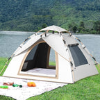 1/2/3 Person Camping Tent, Easy Setup Waterproof Family Dome Tent for Camping, Portable Beach Canopy Tent, Backpacking Tent for Outdoor Camping, Hiking (Color : /Beige, Size : 3 Person)