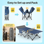 Slendor XXL Folding Camping Cot for Adults with Mattress Pillow Carry Bag, 32 inch Extra Wide Portable Sleeping Cot, 900LBS Support Outdoor Cot Bed for Office Nap Beach Travel RV