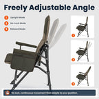Overmont Camping Chair with Lumbar Support for Adults - Oversized with High Back Supports 450 LBS - Heavy Duty Folding Chair Portable for Outdoor Lawn Patio Balcony with Patent No.: US D1.028.543 S