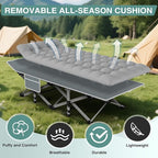 ZENPETIO 28In Folding Camping Cot for Adult, Portable Sleeping Cot with Mattress, Outdoor Heavy Duty Cot Bed for Camp with Carry Bag for Home, Office, Camp, Travel, Vacation(Max Loading 500lbs)