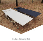 Carbon Steel Camping Cot Waterproof Durable Neck Pillow with Bag 14.3lbs (Black)