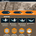 Fox Outfitters Neolite Double Camping Hammock - Lightweight Portable Nylon Parachute Hammock for Backpacking, Travel, Beach, Yard. Hammock Straps & Steel Carabiners Included (Sky Blue/Bronze)