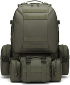 Military Tactical Backpack for Men 60L Waterproof Bug Out Bag Survival Rucksack Go Bag Emergency Molle System Army 3 Day Assault Pack for Hiking Hunting Camping Green