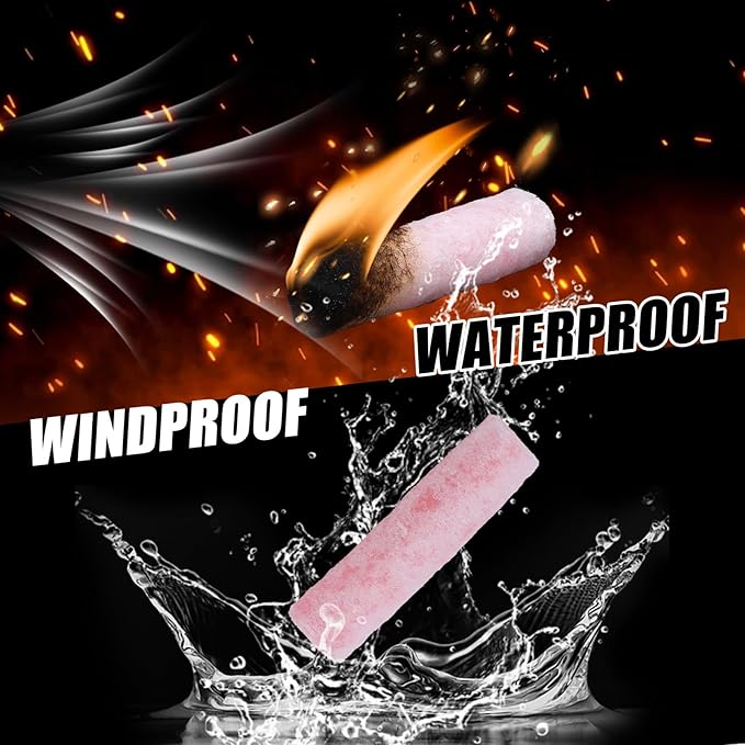 30 Pack Waterproof Fire Starters with 5+ Minute Burn for Camping, Emergency, Fire Pits, Grills,Non-Toxic