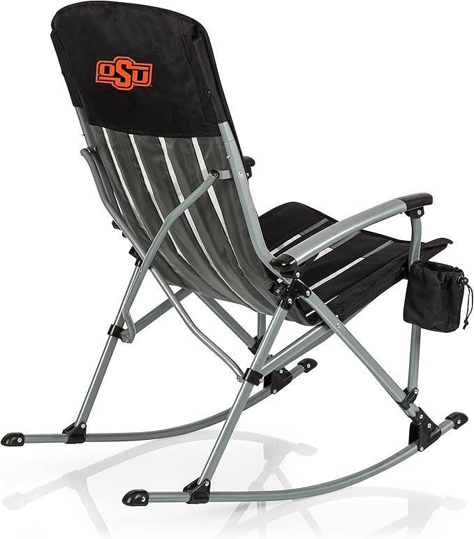 Picnic TIME NCAA Unisex-Adult NCAA Outdoor Rocking Camp Chair, XL Heavy Duty Camping Chair for Adults