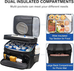 EVERFUN Small Cooler Bag 24 Can Insulated Lunch Box Double Deck Soft Leak-Proof Waterproof Collapsible Ice Chest for Men Women Work Travel Car Trip Picnic Beach