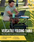 TrailBuddy Folding Camping Table - Aluminum Foldable Table for Tailgating or Camp Site with Carry Bag - Lightweight and Portable for Beach, Picnic, Tailgate & Outdoor Use, 28"x 28" x 28"