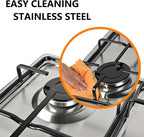 Gas Stove Top 4 Burner, 23 Inch Gas Cooktop for NG/LPG Convertible, Stainless Steel Stove with Thermocouple Protection for Outdoor Kitchen, Camping, Total 27400BTU