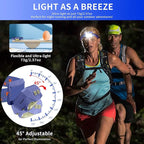 Headlamp Rechargeable LED, 800 Lumens with Red & White Light, 8 Modes, Motion Sensor, USB-C Charging, IPX4 Waterproof (1, Blue)