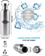 Tactiko Survival 34 oz/1000 ml Stainless Steel Wide Mouth Water Bottle, Single Wall Boil-Safe, Leakproof, BPA-Free with Carry Sleeve and Strap for Camping, Hiking, Outdoor Prep (Camo)