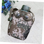 SUPVOX Aluminum Military Canteen Water Bottle for Camping Hiking Survival Outdoor Adventure with Snap Closure Pouch and Hook Design Leak Alloy