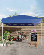 10x10 Pop Up Canopy Tent, Instant Outdoor Canopy with 3 Adjustable Heights, Includes 4 Sandbags & Carry Bag, UV Protection & Waterproof for Parties, Camping, Beach