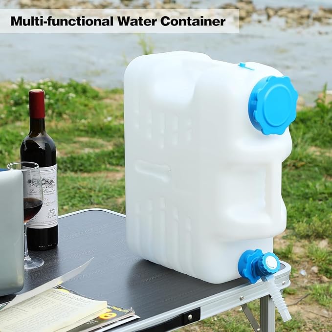 5 Gallon/18.5L Water Container with Spigot, Portable BPA Free Water Jug, Multifunction Water Tank for Camping Outdoor Hiking Picnic Supplies, Emergency Stroage