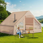 YOLENY 2-4 Person Inflatable Tents for Camping, Quick Setup in 2 Minutes with Hand Pump, 4-Season Waterproof Windproof Oxford Blow Up Tent