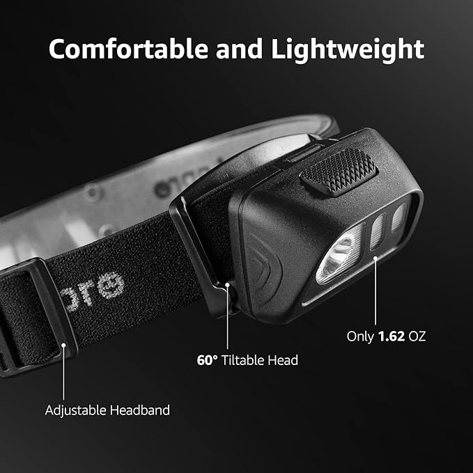 Lepro LED Headlamp Flashlights, 1500Lux Head Lamp with 6 Lighting Modes and Red Light, IPX4 Waterproof Headlamp for Camping Hiking Backpacking Fishing, Adjustable Headband Suit for Adults Kids 2 Pack