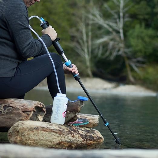 Trek Pole Water Filtration System Set – The Worlds First Trek/Hiking Pole & 2 Stage Water Purifier Removes Unwanted Particles - Ultralight Walking Stick with Water Filter