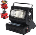 Upgraded 2 In 1 Portable Indoor Butane Heater & Stove with Self Ignition, Safe & Cordless Non Electric Heaters, Butane Emergency Heater for Power Outage, For Camping, Tents, Outdoor (Black)