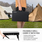MASTER COOK Portable Charcoal Grill, Foldable BBQ Grill Kit Easy to Carry, 160 SQIN Cooking Area Mini Tabletop Grill for Outdoor Camping, Patio and Picnic, 17.1”*10.8”*2.5”