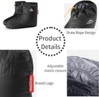Naturehike Ultralight Winter Goose Down Booties, Camping Warm & Cozy Down Sleeping Socks for Men & Women, Down Filled Slipper Boots with Storage Bag