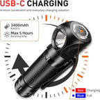 SuperFire Rechargeable Headlamp 1000 Lumens - Waterproof Hands-Free Light with 5 Modes & Magnetic Base | Gift for Men, Dads, Outdoorsmen | Camping, Hunting, Work, Emergency (TH04-S)