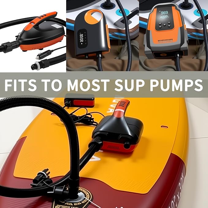 Inflatable Hose,Air Pump Adapter for Inflatables,Air Pump Hose,Air Pump Attachments,Sup Pump Hose Replacement,Sup Air Pump Hose with 7 Nozzles for Inflatable Paddleboard, Boat, Tent, Pool