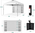 Best Choice Products 10x10ft Pop Up Canopy Tent with Sidewall, 1 Person 1 Minute Set Up, Carry Case, 4 Weight Bags - White