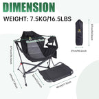 Nice C Hammock Camping Chair with Footreat, Swinging Camping Chair Rocker, High Back Chairs with Stand, Cup Holder, Side Pocket, Heavy Duty (1 Pack, Black)
