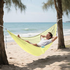 Champagne Yellow Camping Hammock Camping Gear with 2 Tree Straps, Beach Hammock Portable 114" x 54"