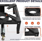 Llamaviva Portable Propane Burner Stove Single Wok Burner with 4ft Hose, Heavy Duty Steel Outdoor Stove, 5.95lbs Lightweight for Camping, Tailgating, Backyard & Picnic Cooking