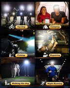Victoper Rechargeable Headlamp 2Pack, Detachable 230° Wide Beam LED 2in1 Head Lamp with Motion Sensor, Hard Hat Head Light for Adults, 9 Modes Flashlight for Running Hunting Camping Essentials Gear