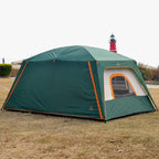KTT Large Tent 6-8-10 Person,Family Cabin Tents,2 Rooms,2 Doors and 4 Windows with Mesh,Straight Wall,Waterproof,Double Layer,Big Tents for Outdoor,Picnic,Camping,Family Gathering
