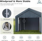 MFSTUDIO 13x24 Heavy Duty Carport, Outdoor Shades Portable Storage Shelter Garage with Rolled up Zipper Doors, Extra Large Car Canopy Tent with Roll-up Sidewalls for Boat Truck Party