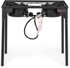 2 Burner Propane Gas Stove with 0-3 PSI Adjustable Regulator and Removable Legs Gas Burners for Cooking Perfect for Home Brewing, Seafood Boil and Camping